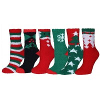 3 Pairs Ladies Christmas Soft Touch Fluffy Lounge Winter Gift Bed Socks 4-8 Uk